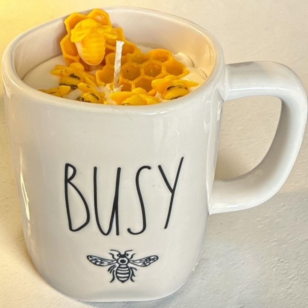 Handcrafted Honeybee - Rae Dunn BUSY Bee Mug Candle | Vanilla Soy & Beeswax